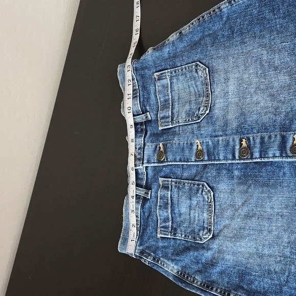 Gap Button Front Jean Skirt Mini Two Front Pockets Size 0 - Picture 10 of 12